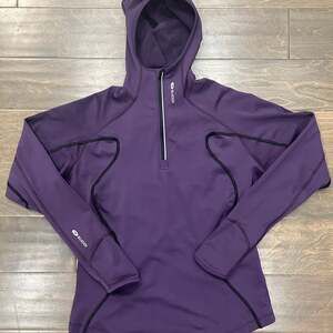 SUGOI Performance Hoodie 1/4 Zip Pullover Jacket Purple Women's Medium